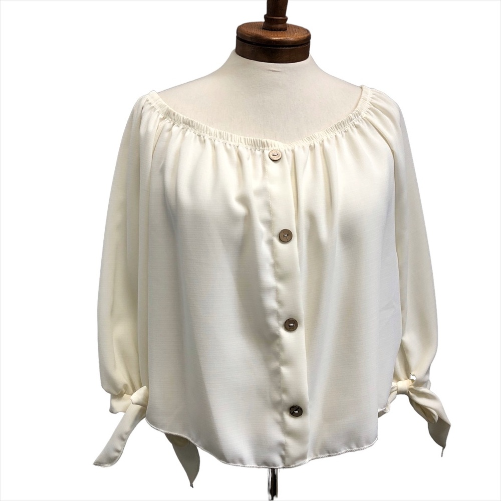 Vivace Cream, Loose fit, Boho,  Peasant Style Blouse, Sz M, NWOT
